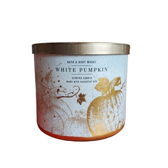 Exclusive Bath & Body Works 3 Wick Candle WHITE PUMPKIN,‎ 14.5 OZ -DISCONTINUED - Picture 1 of 2